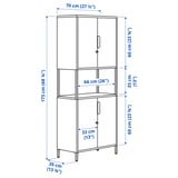 TROTTEN Cabinet with doors, white, 27 1/2x13 3/4x68 1/8 "