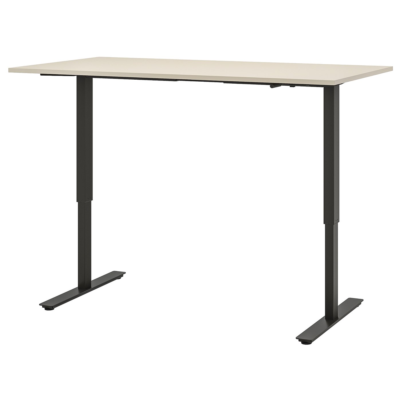 TROTTEN desk sit/stand, beige/anthracite, 160x80 cm (63x311/2