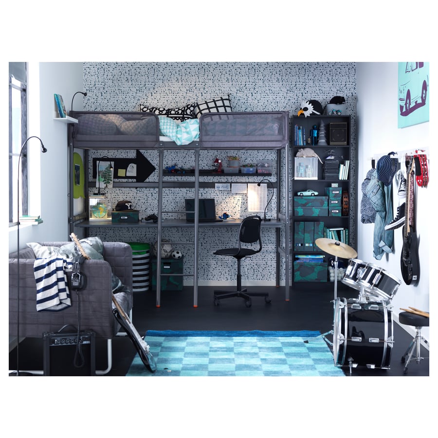 TUFFING Loft bed frame, dark gray, Twin IKEA CA