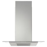 UNDANTAG Wall mounted range hood, Stainless steel/glass