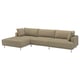 UPPÅKRA 4,5-seat modular sofa, with chaise, left/Johanneshov brown-beige