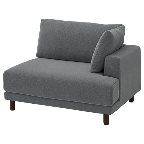 UPPÅKRA Chair and a half, with armrest right/Johanneshov dark gray