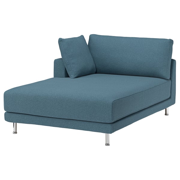 UPPÅKRA Chaise lounge module, with armrest left/Axvall dark gray-blue