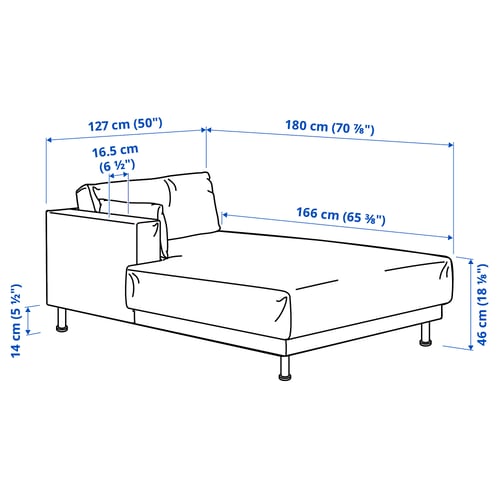 Illustration with measurements for the product: UPPÅKRA.