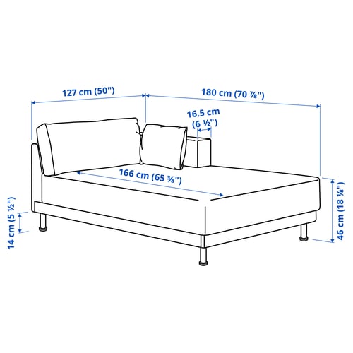 Illustration with measurements for the product: UPPÅKRA.