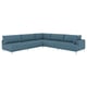 UPPÅKRA Modular corner sofa, 6 seat, with open end, left/Axvall dark gray-blue