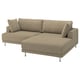 UPPÅKRA Sectional, 3-seat, with chaise, right/Johanneshov brown-beige