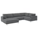 UPPÅKRA U-shaped sofa, 4,5-seat, with chaise, left/Johanneshov dark gray