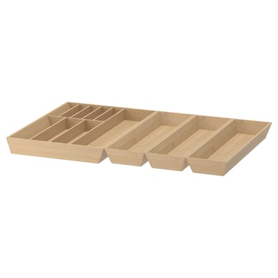 UPPDATERA Cutlery tray/3 utensil trays, bamboo/white, 32x19 1/2 "