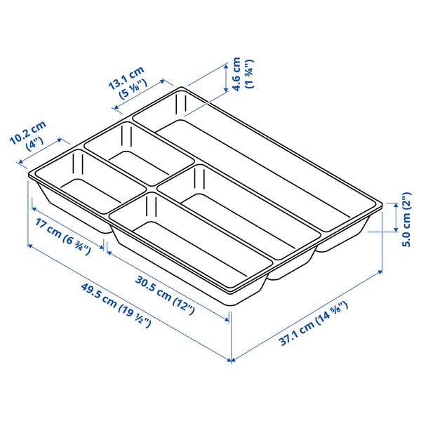UPPDATERA Cutlery tray, white, 15x19 ½ "