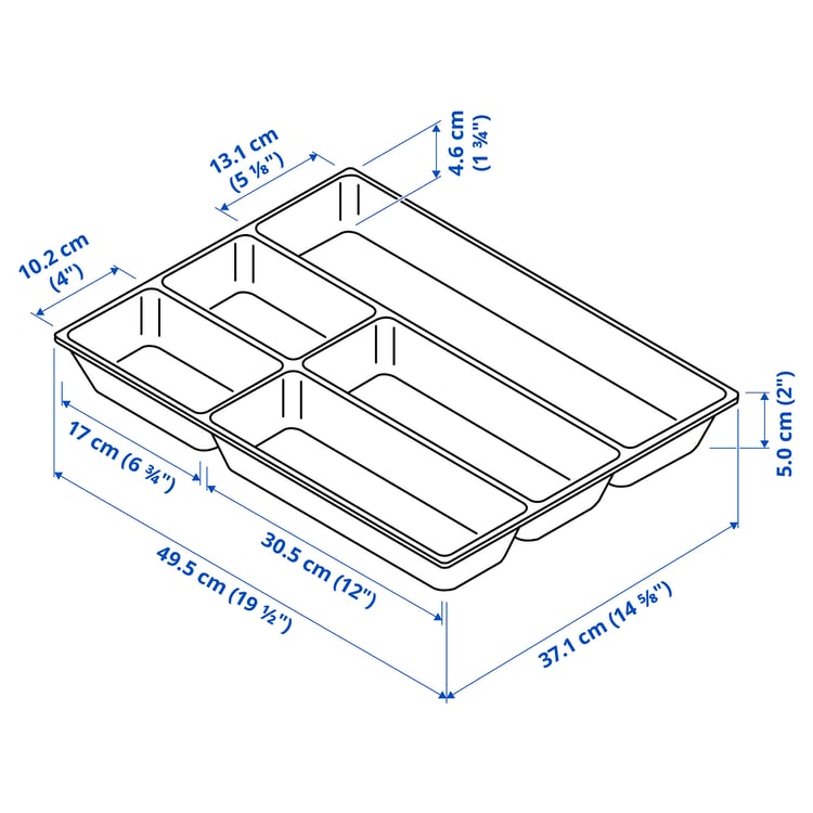 UPPDATERA flatware tray, white, 37x50 cm (15x19 ½") IKEA CA