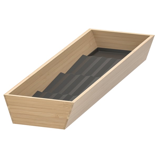 UPPDATERA Tray with spice rack, light bamboo/anthracite, 6x19 1/2 "