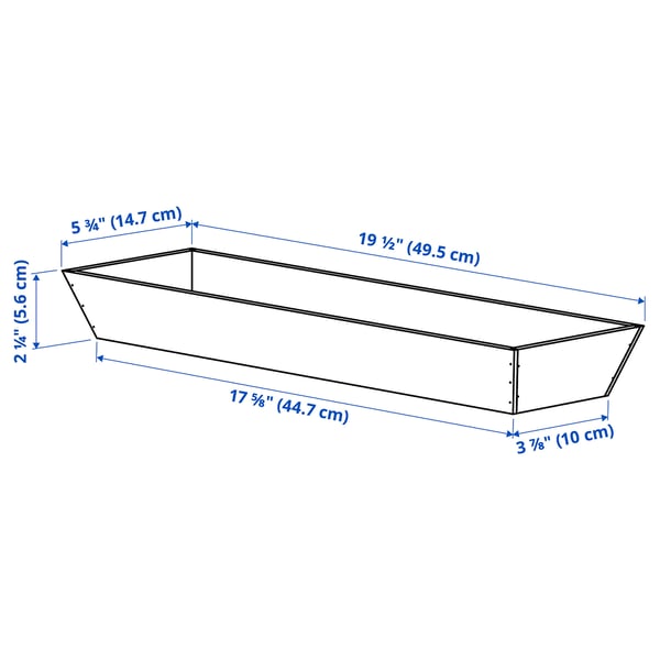 Illustration with measurements for the product: UPPDATERA.