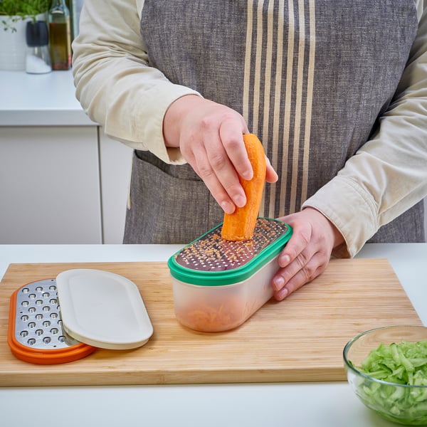 UPPFYLLD Grater with container, set of 4, mixed colors