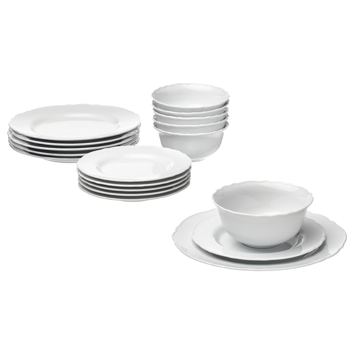 UPPLAGA 18piece dinnerware set, white IKEA CA