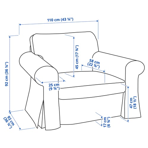 UPPLAND armchair, Hallarp gray IKEA CA