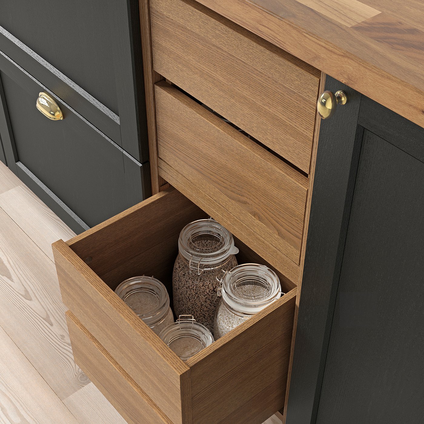 VADHOLMA Drawer unit brown, stained ash IKEA