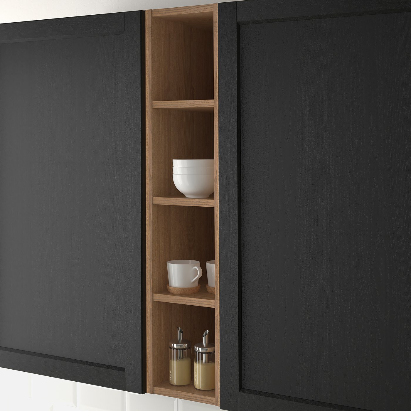 VADHOLMA open storage, brown/stained ash, 23x37x102 cm (9x143/8x40