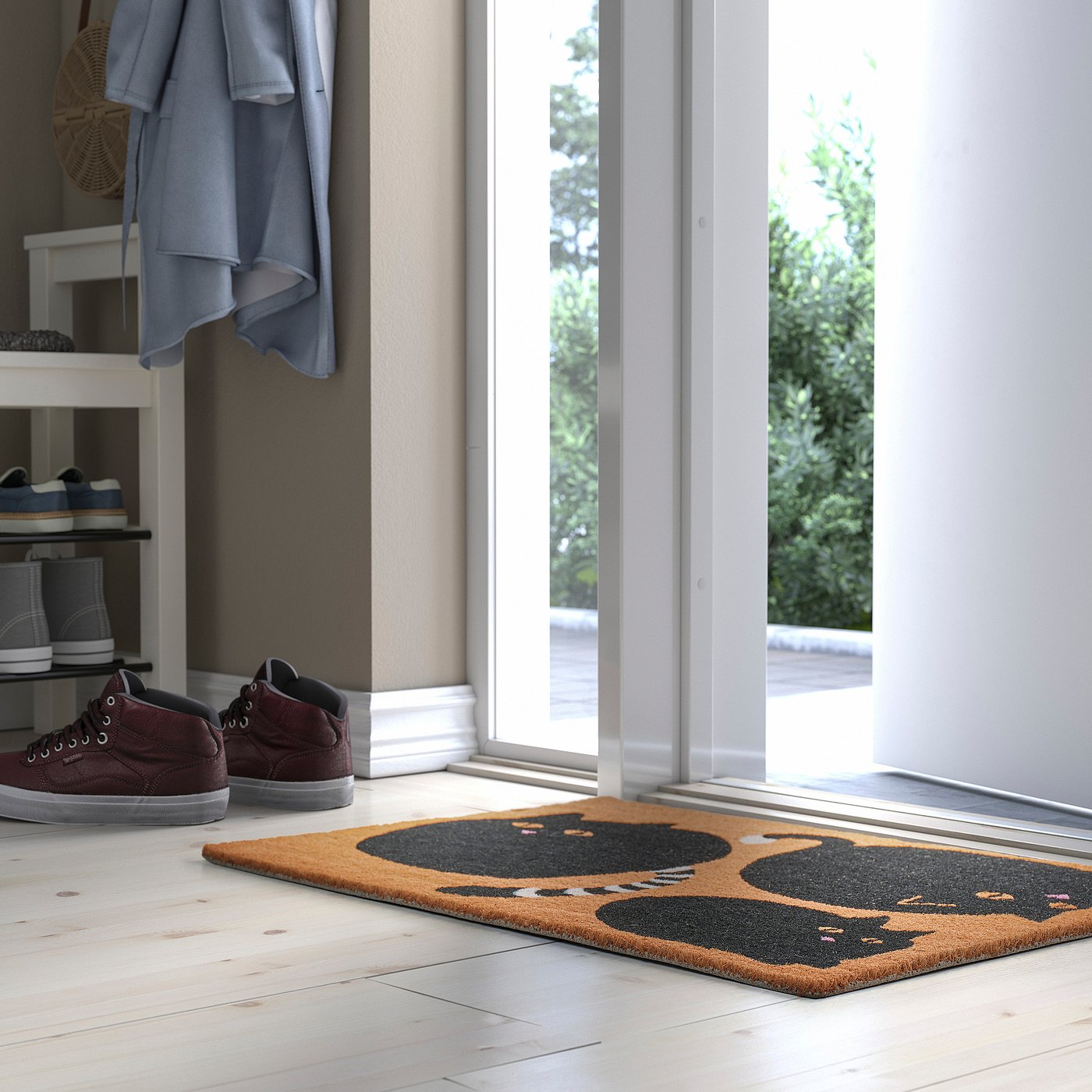 VÄGTYP door mat, cat black/natural, 60x90 cm (2'0