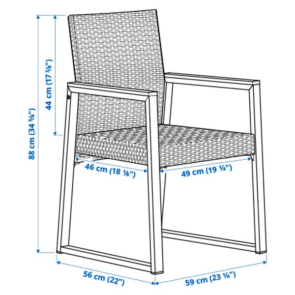 VÄRMANSÖ Table and 4 chairs, outdoor, dark gray/brown, 63 3/8 "