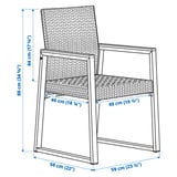 VÄRMANSÖ Table and 4 chairs, outdoor, dark gray/brown, 63 3/8 "