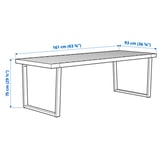 VÄRMANSÖ Table and 4 chairs, outdoor, dark gray/brown, 63 3/8 "