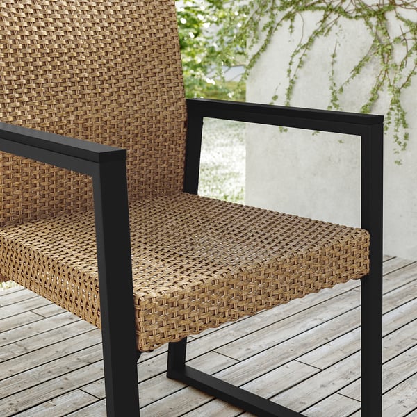 VÄRMANSÖ Table and 4 chairs, outdoor, dark gray/brown, 63 3/8 "