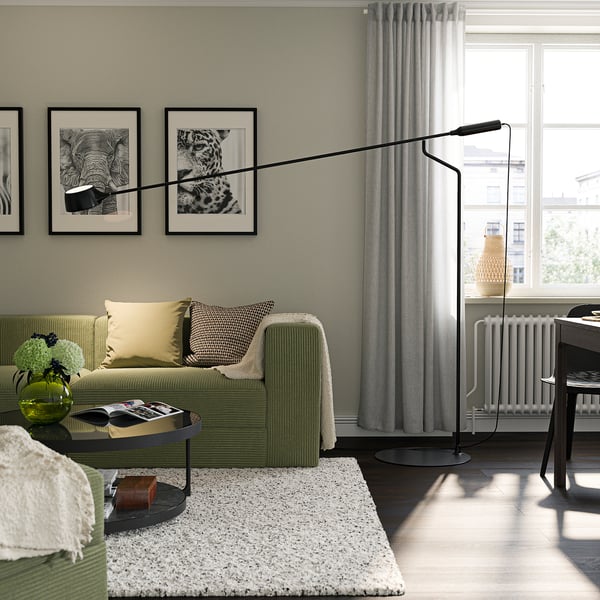 VÅGHÖJD LED floor lamp, dimmable black IKEA CA