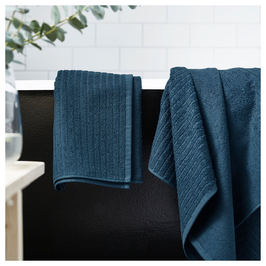 VÅGSJÖN Bath towel - dark blue - IKEA