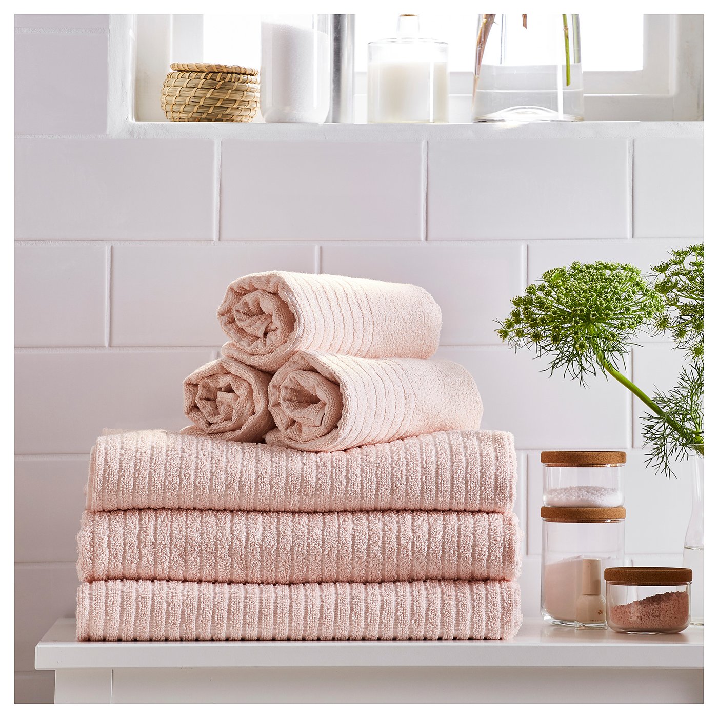 VÅGSJÖN Hand towel pale pink IKEA