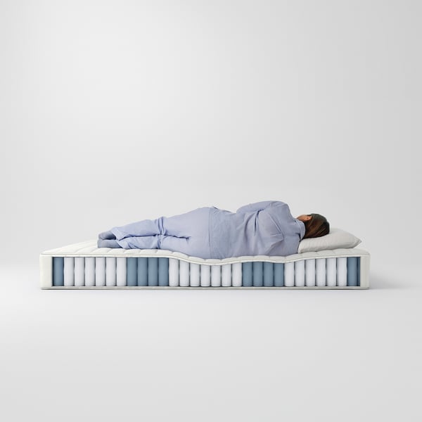 VALEVÅG Hybrid mattress, medium firm/white, Queen