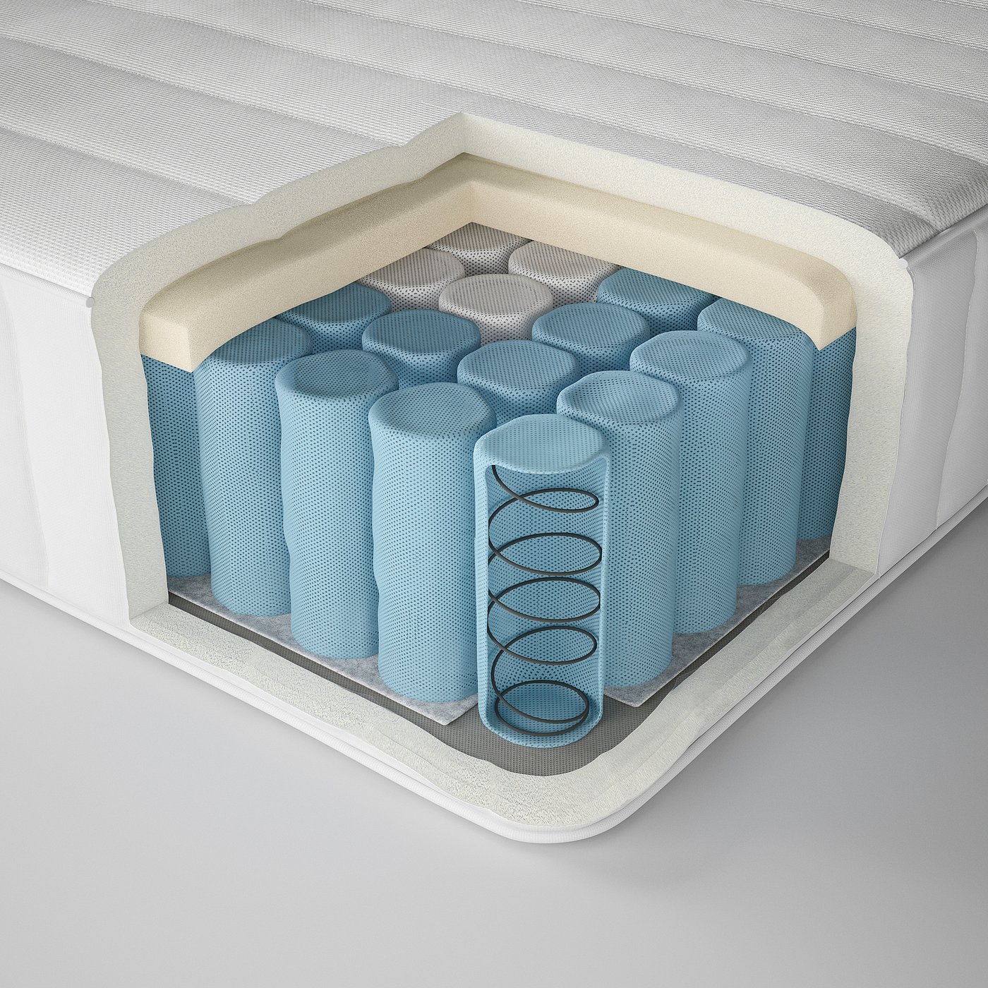 VALEVÅG mattress and mattress pad, medium firm white/Nordberget