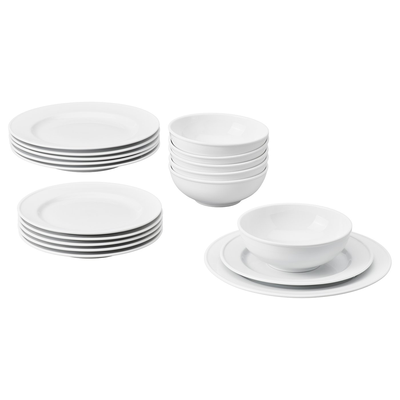 VARDAGEN 18-piece dinnerware set, white