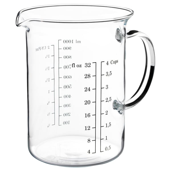 VARDAGEN measuring cup, glass, 1.0 l (34 oz) - IKEA CA