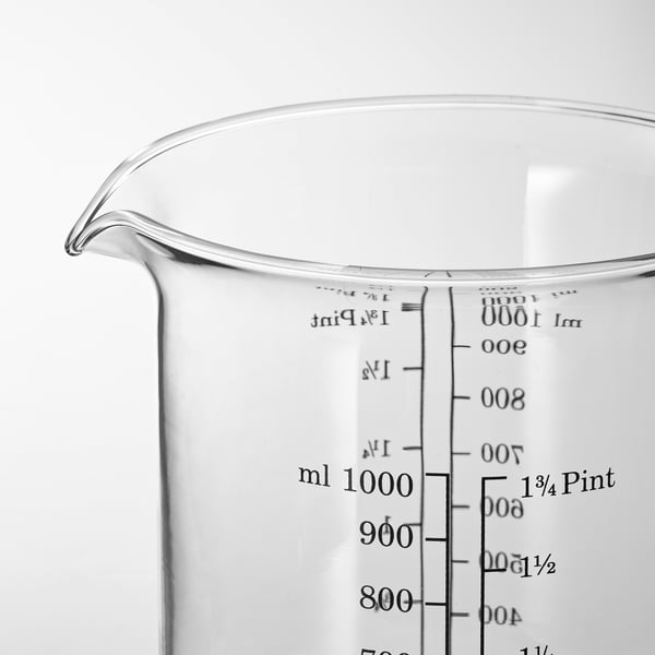 34oz/4 Cups Glass Measuring Cup, Easy to Read with 3 Measurement Scale