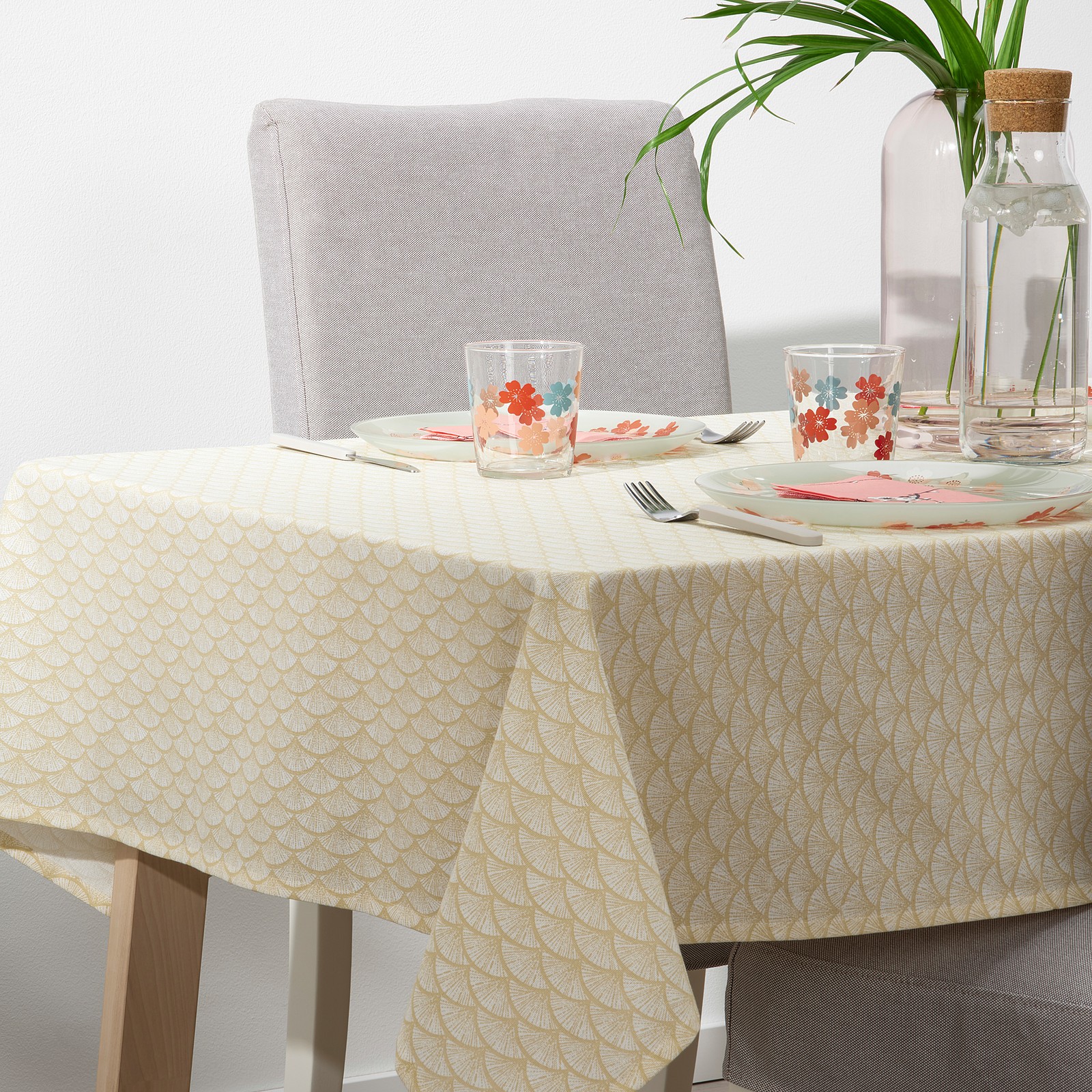 VÅRFINT Tablecloth, beige, 57x94" (145x240 cm) IKEA