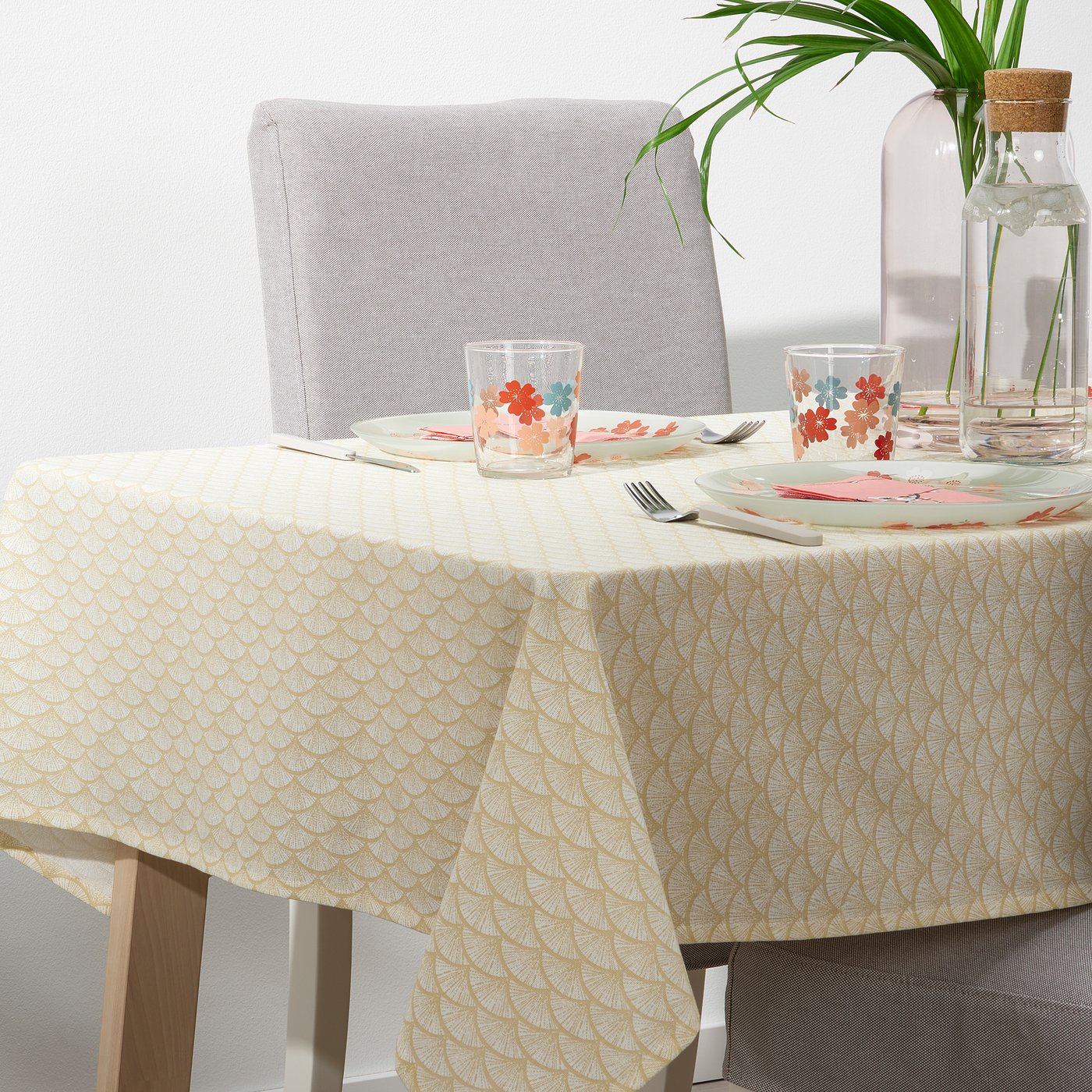 VÅRFINT Tablecloth, beige, 57x94" (145x240 cm) IKEA