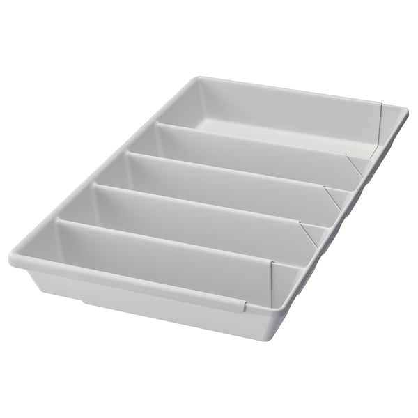 VARIERA white cutlery organiser, rectangular shape, adjustable compartments, made from recycled plastic.