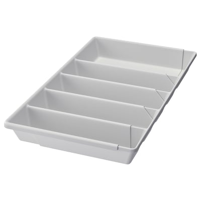 VARIERA white cutlery organiser, rectangular shape, adjustable compartments, made from recycled plastic.