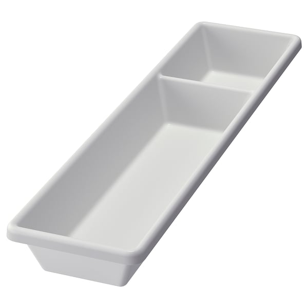 VARIERA white plastic utensil tray, rectangular shape, smooth surface, rounded corners.