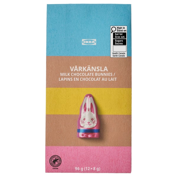 IKEAs VÅRKÄNSLA milk chocolate bunnies pack, perfect for easter fun or treats.