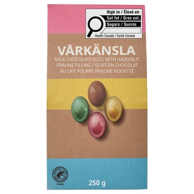 VÅRKÄNSLA Milk chocolate eggs, with hazelnut filling/Rainforest Alliance Certified, 9 oz