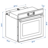 VASKARBO Wall oven with true conv+self-clean, Stainless steel