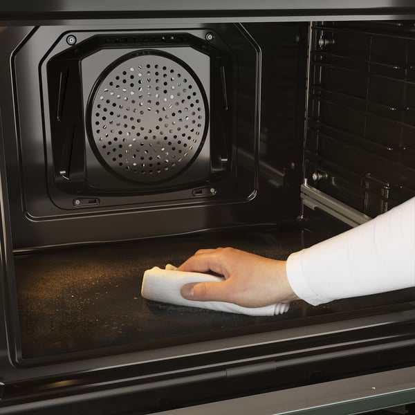 VASKARBO Wall oven with true conv+self-clean, Stainless steel