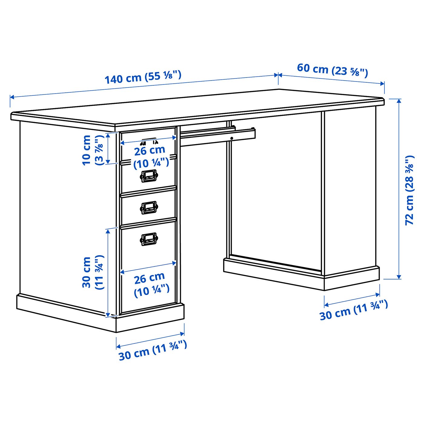 VEBJÖRN desk, beige, 140x60 cm (551/8x235/8