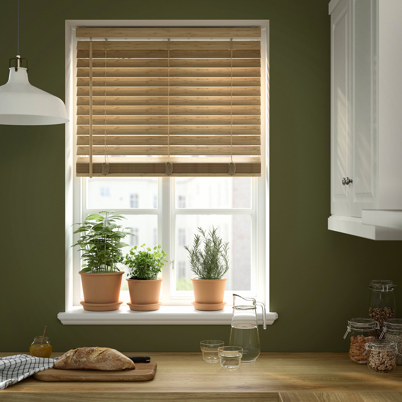 ◆タチカワ◆ウッドブラインド◆W168×H106◆O-2511BL3◆ VECKLARFLY Venetian blind, bamboo, 81.3x155 cm (32x61