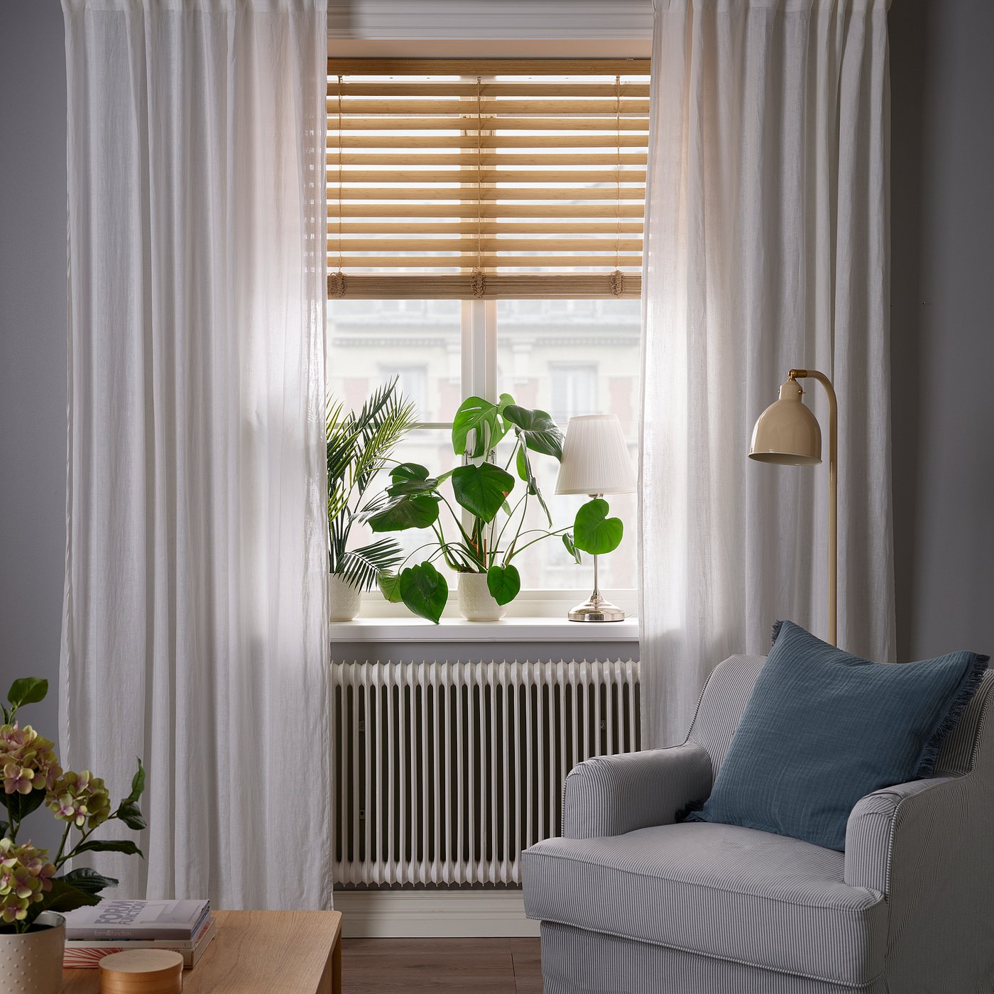 VECKLARFLY Venetian blind, bamboo, 91.4x155 cm (36x61