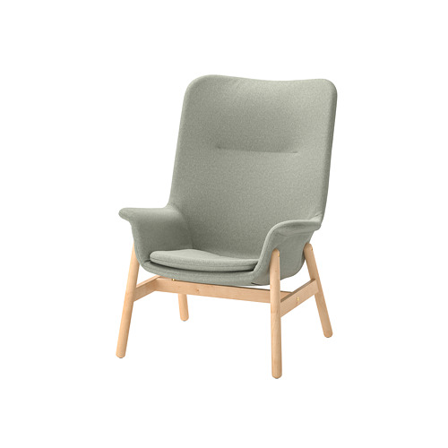VEDBO armchair high, Gunnared light green
