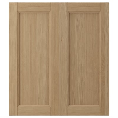 VEDHAMN 2-p door/corner base cabinet set, oak, 13x30 "