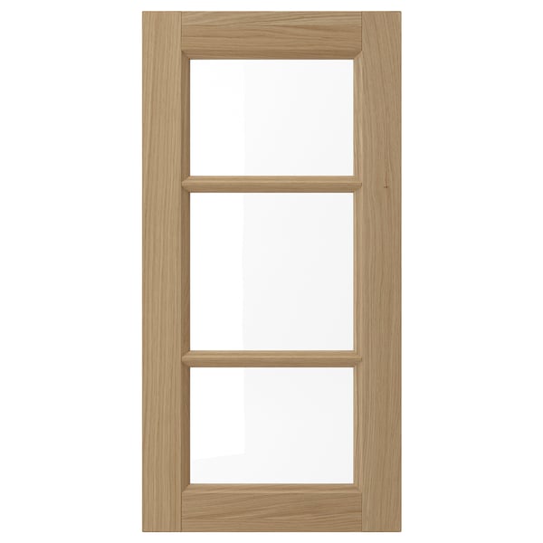 VEDHAMN Glass door, oak, 15x30 "